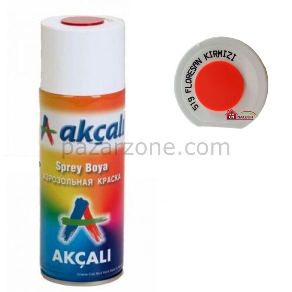 Akçalı Sprey Boya 400 ml 519 Florasan Kırmızı