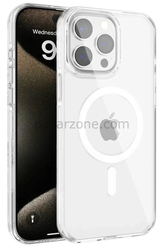 Joko Apple iPhone 15 Pro Gleam PC Sert Magsafe Kılıf - Şeffaf