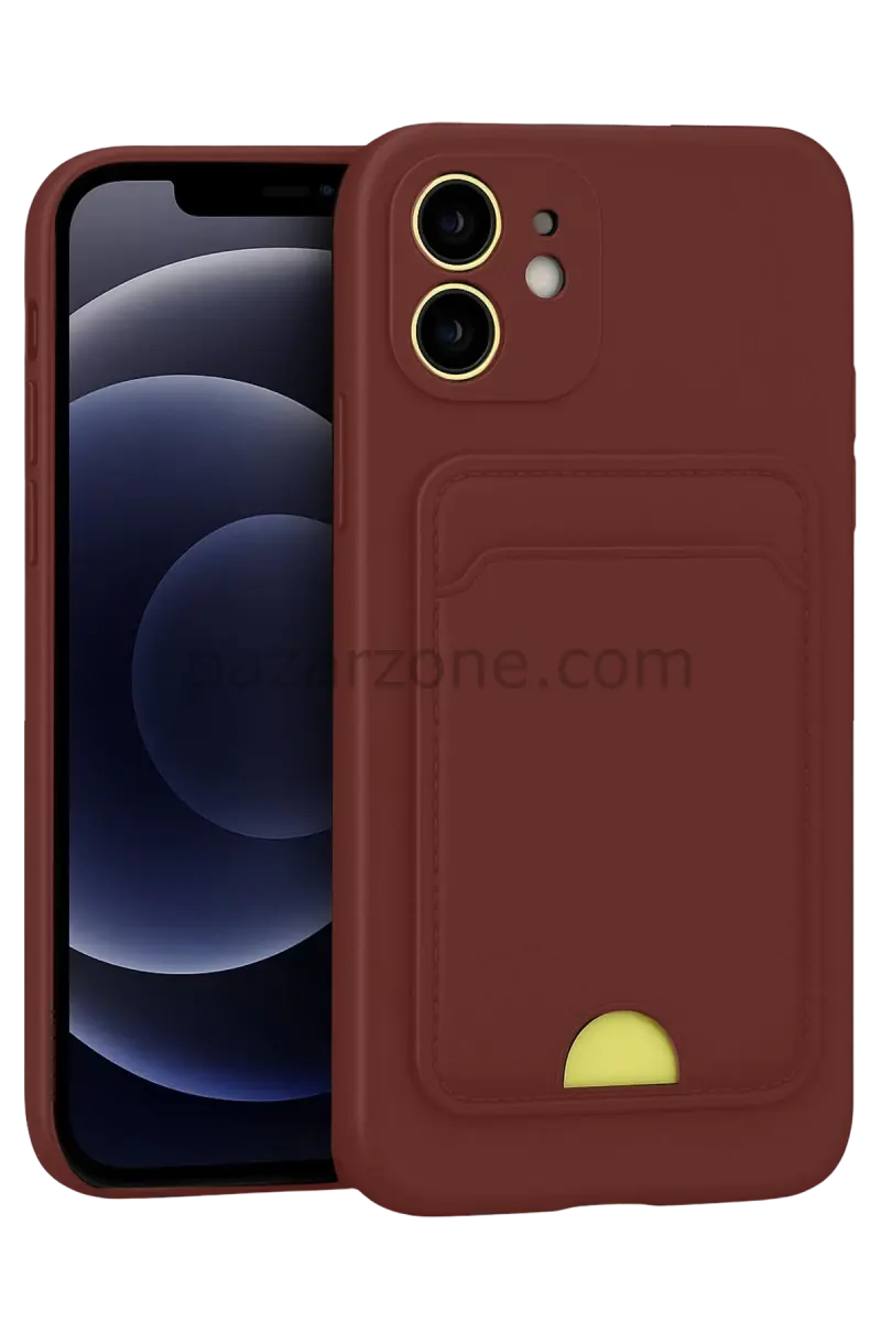 Newface Apple iPhone 11 Kılıf Kelvin Kartvizitli Silikon - Bordo
