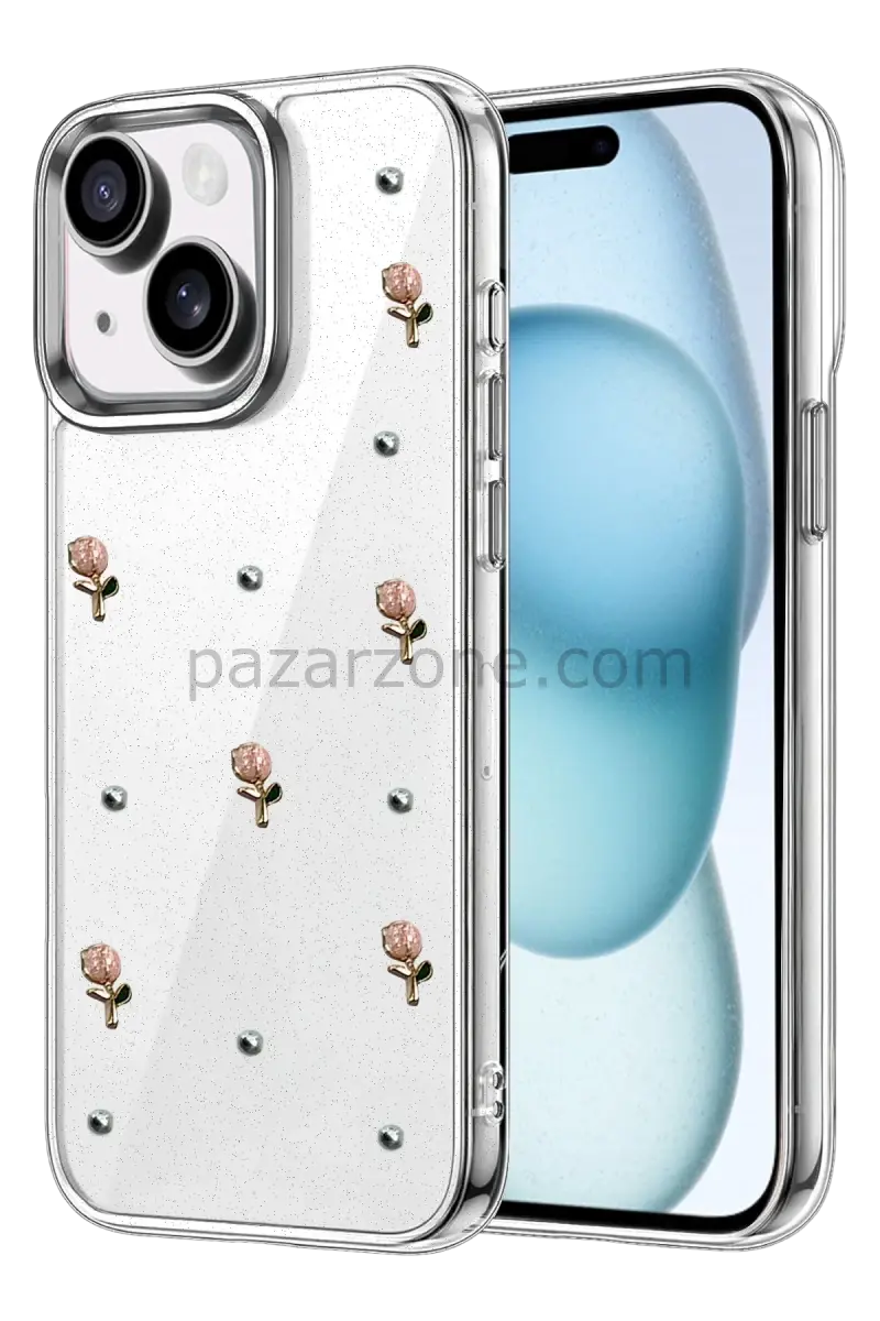 Newface Apple iPhone 15 Fiyonk Desenli Kapak - Desen 6