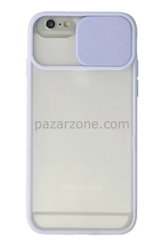 Newface Apple iPhone 6 Kılıf Palm Buzlu Kamera Sürgülü Silikon - Lila