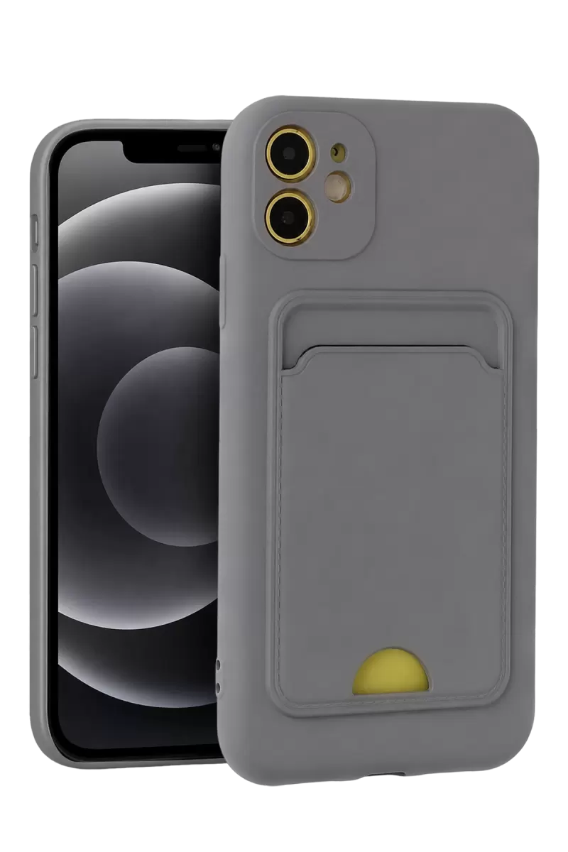 Newface Apple iPhone 11 Kılıf Kelvin Kartvizitli Silikon - Gri