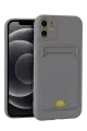 Newface Apple iPhone 11 Kılıf Kelvin Kartvizitli Silikon - Gri