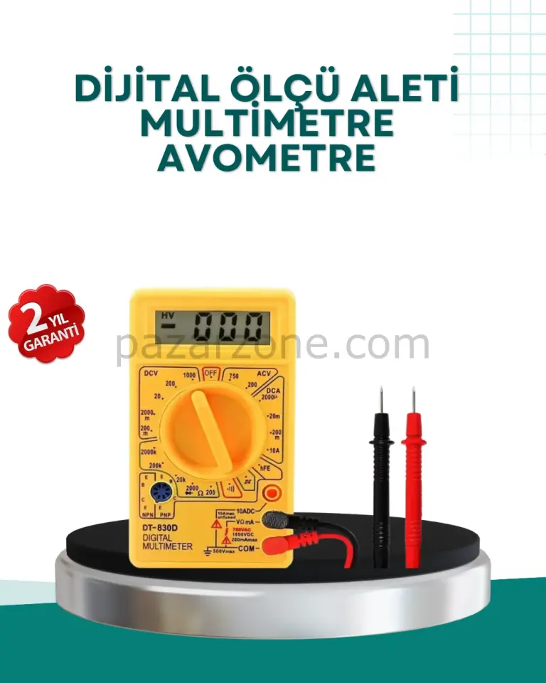 Elektrik Ölçüm Cihazı Dijital Multimetre 10 Amper Destekli