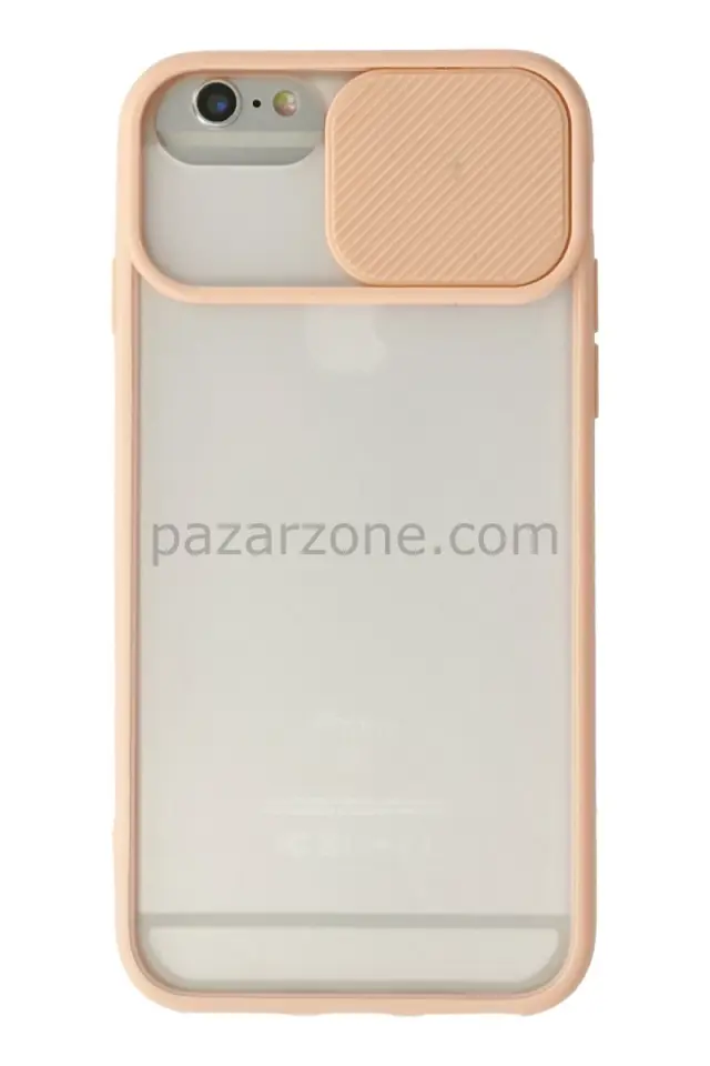 Newface Apple iPhone 6 Kılıf Palm Buzlu Kamera Sürgülü Silikon - Pembe
