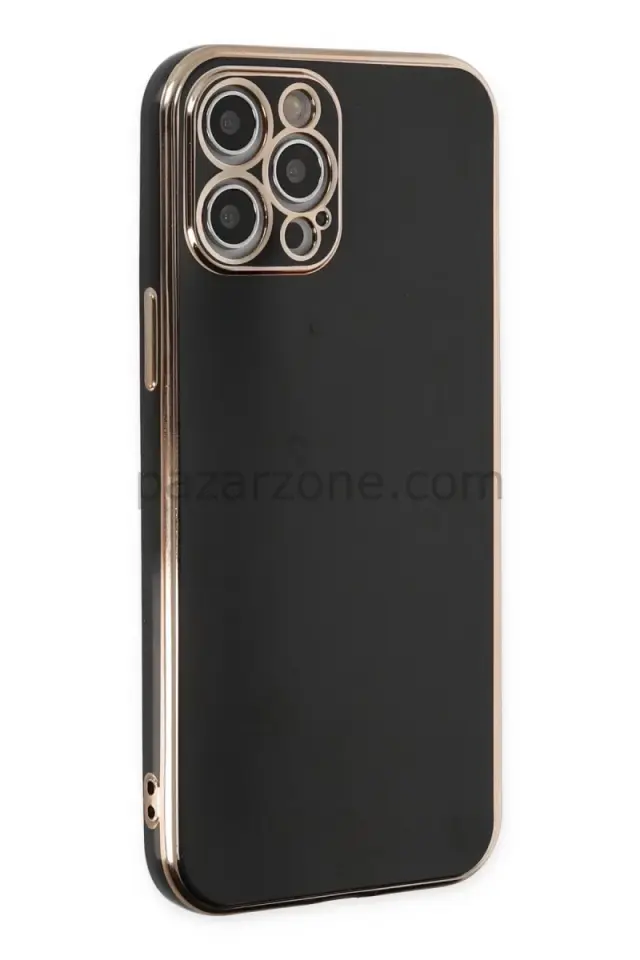 Newface Apple iPhone 12 Pro Kılıf Volet Silikon - Siyah