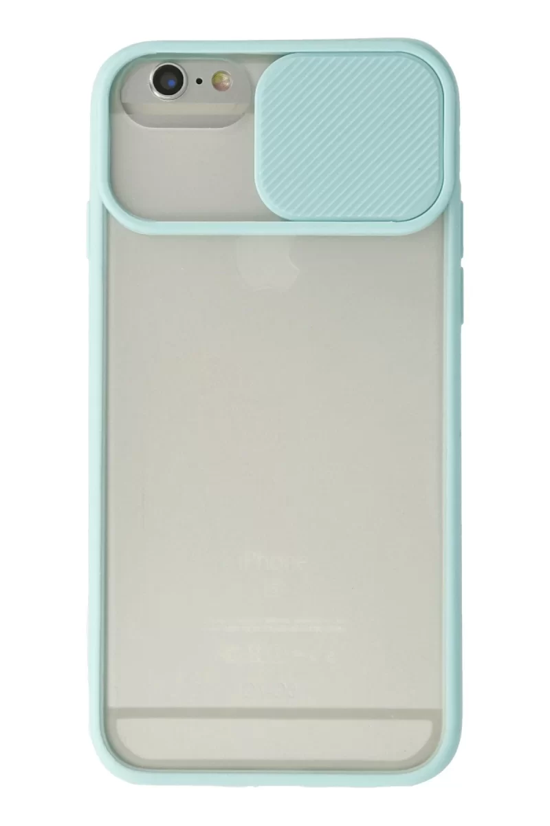 Newface Apple iPhone 6 Kılıf Palm Buzlu Kamera Sürgülü Silikon - Turkuaz
