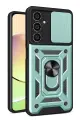 Newface Samsung Galaxy A15 4G Kılıf Pars Lens Yüzüklü Silikon - Yeşil