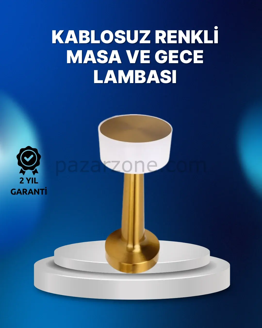 Kablosuz Dokunmatik Masa Lambası – Şık Modern Metal Gövde, USB Şarjlı