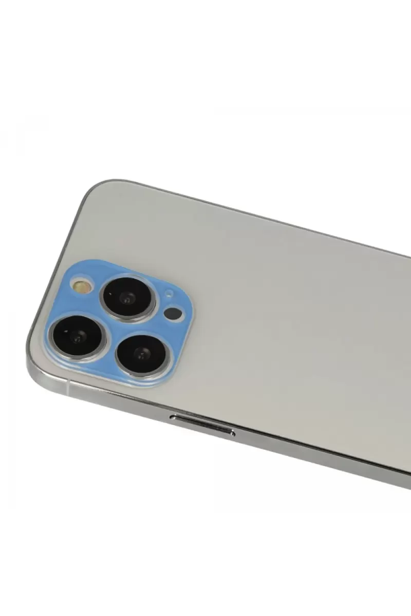 Newface Apple iPhone 13 Pro Max Rainbow Kamera Lens Koruma Cam - Mavi