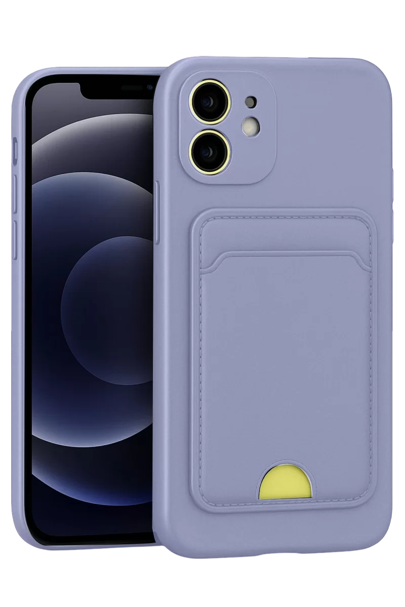 Newface Apple iPhone 11 Kılıf Kelvin Kartvizitli Silikon - Lila