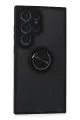 Newface Samsung Galaxy S24 Ultra Kılıf Montreal Yüzüklü Silikon Kapak - Siyah