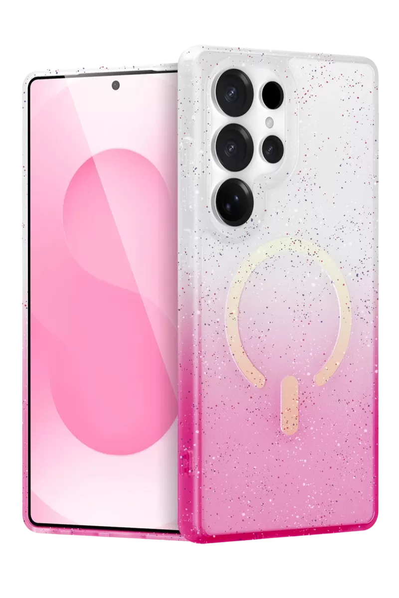 Newface Samsung Galaxy S25 Ultra Pummel Shiny Magsafe Kapak - Pembe