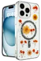 Newface Apple iPhone 16 Pro Kılıf Daisy Simli Magsafe Kapak - Siyah