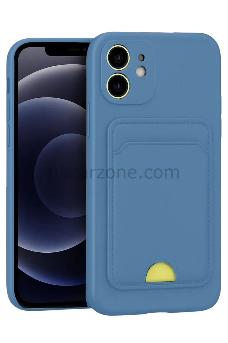 Newface Apple iPhone 11 Kılıf Kelvin Kartvizitli Silikon - Mavi