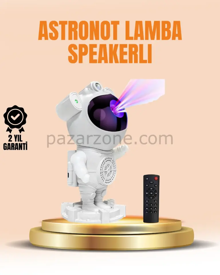Bluetooth ve Dahili Ses Özellikli Astronot Projeksiyon Lambası