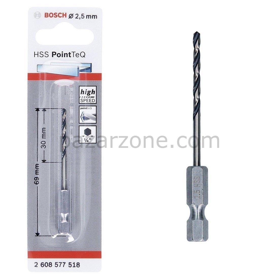 Bosch Pointteq Altıgen Şaftlı Hss Matkap Ucu 2,5 mm
