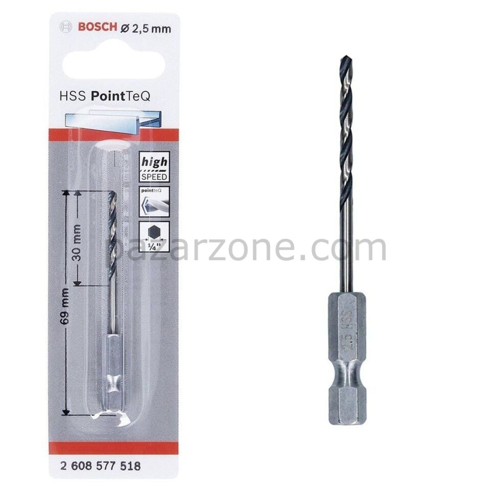 Bosch Pointteq Altıgen Şaftlı Hss Matkap Ucu 2,5 mm