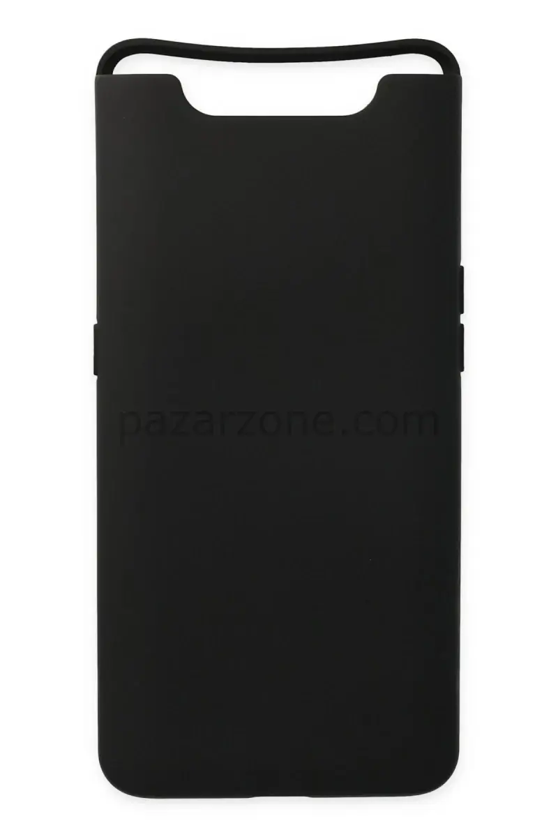 Newface Samsung Galaxy A80 Kılıf Nano içi Kadife Silikon - Siyah