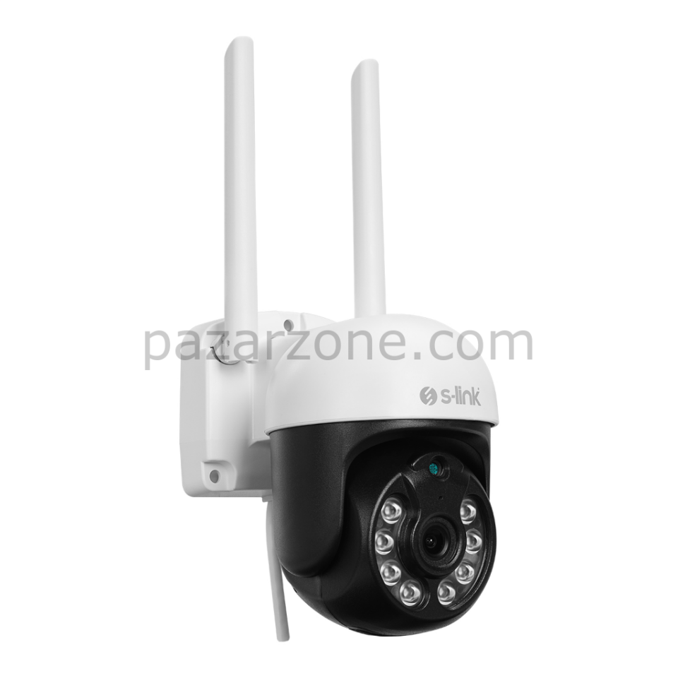 S-LINK SL-PTZ01, Akıllı Güvenlik Kamerası, WiFi, 3Mpix, 2,8mm Lens, 25m. Gece Görüşü, Hareket algılama, İki Yönlü Ses, Micro SD Kartlı, TUYA Yazılım