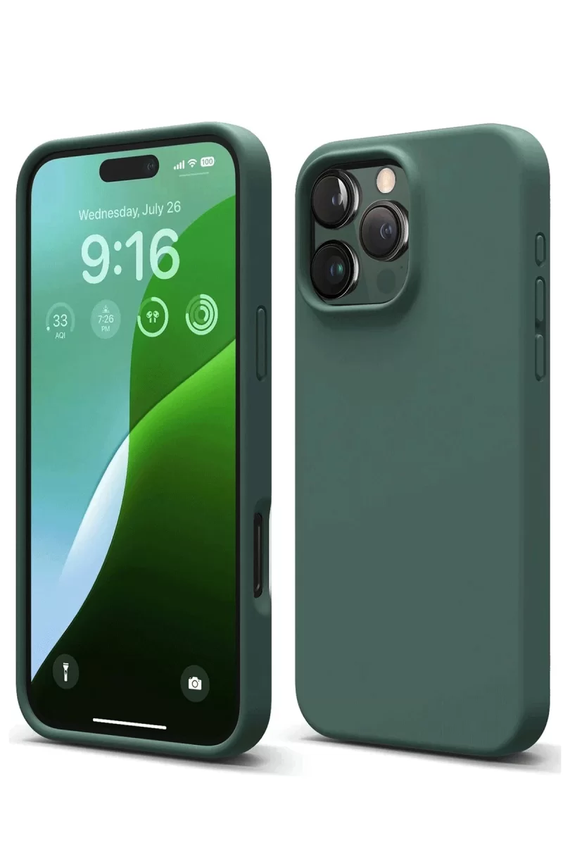 Newface Apple iPhone 16 Pro Kılıf First Silikon - Koyu Yeşil