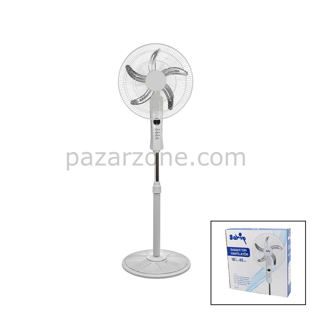 Uzaktan Kumandalı Vantilatör - Sanayi Tipi - 5 Metal Pervaneli - 3 Kademe Hız Ayarlı