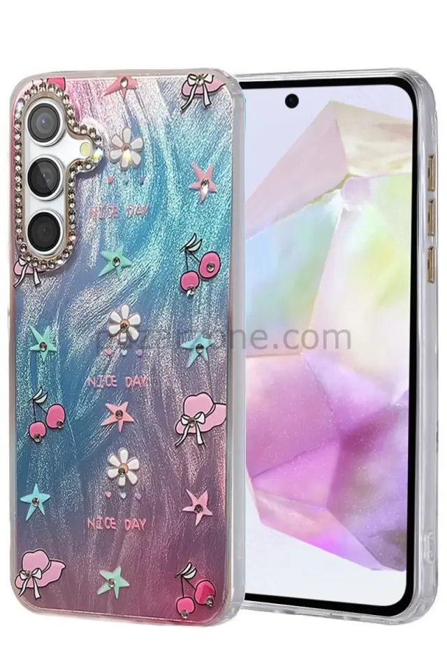 Newface Samsung Galaxy A35 5G Kılıf Blade Aynalı Desenli Kapak - Desen 4