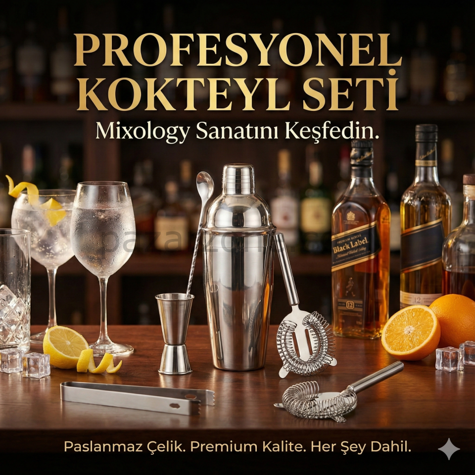 5 Parça Kokteyl Hazırlama Seti 550 Ml