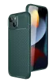 Newface Apple iPhone 15 Kılıf Auto Focus Karbon Kapak - Yeşil