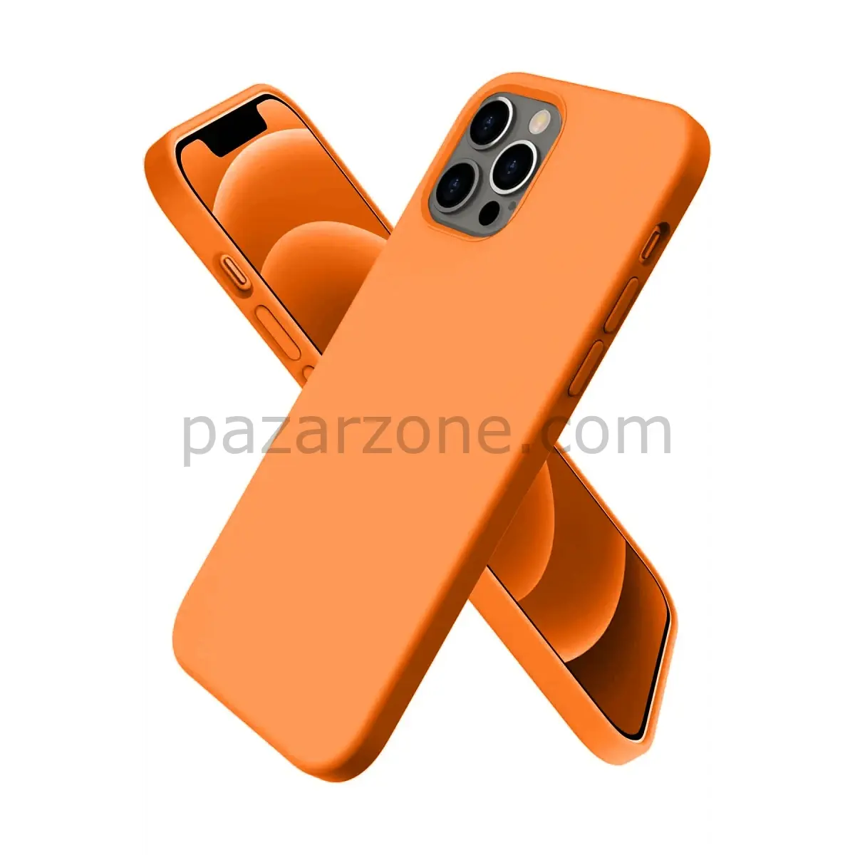 Apple iPhone 12 Pro Kılıf First Silikon - Turuncu