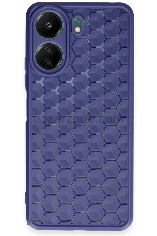 Newface Xiaomi Redmi 13C Kılıf Petek Silikon Kapak - Lacivert
