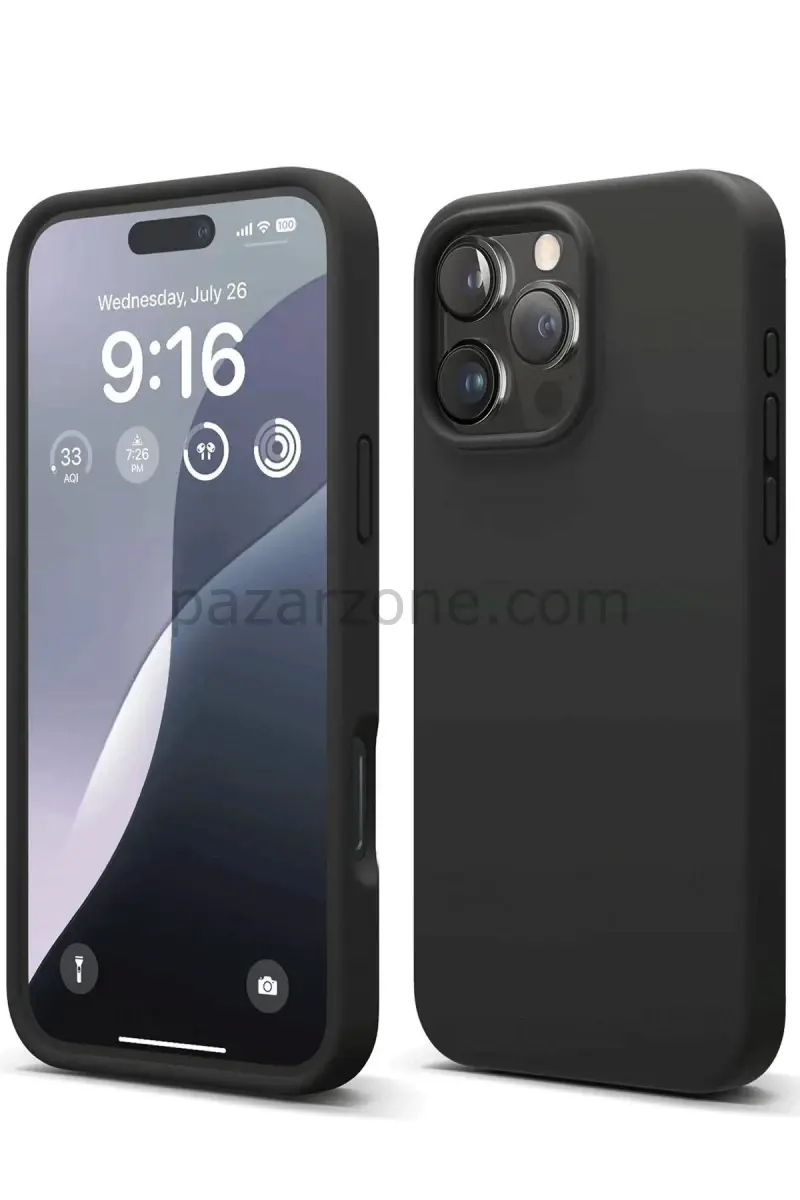 Newface Apple iPhone 16 Pro Kılıf First Silikon - Siyah