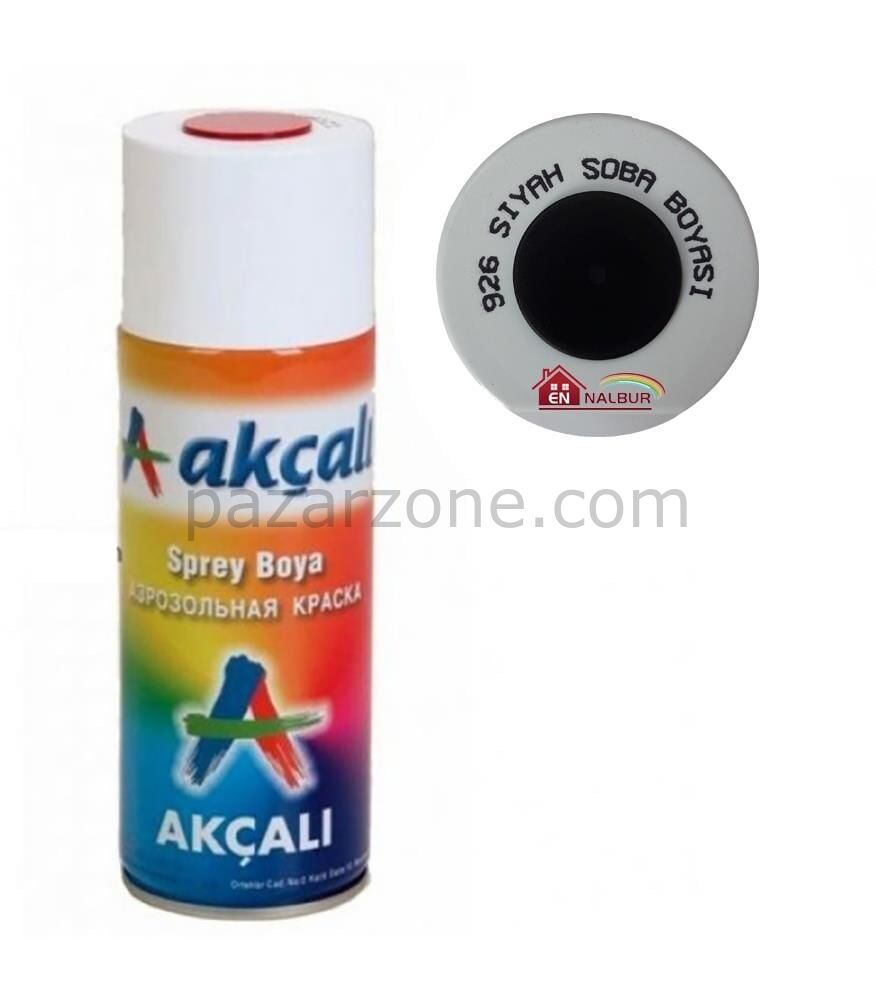 Akçalı Sprey Boya 400 ml 926 Siyah Soba Boyası