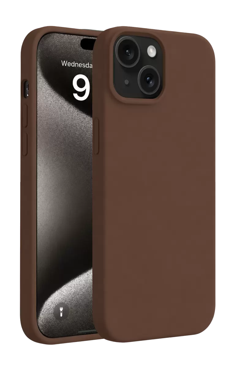 Newface Apple iPhone 15 Kılıf First Silikon - Kahverengi