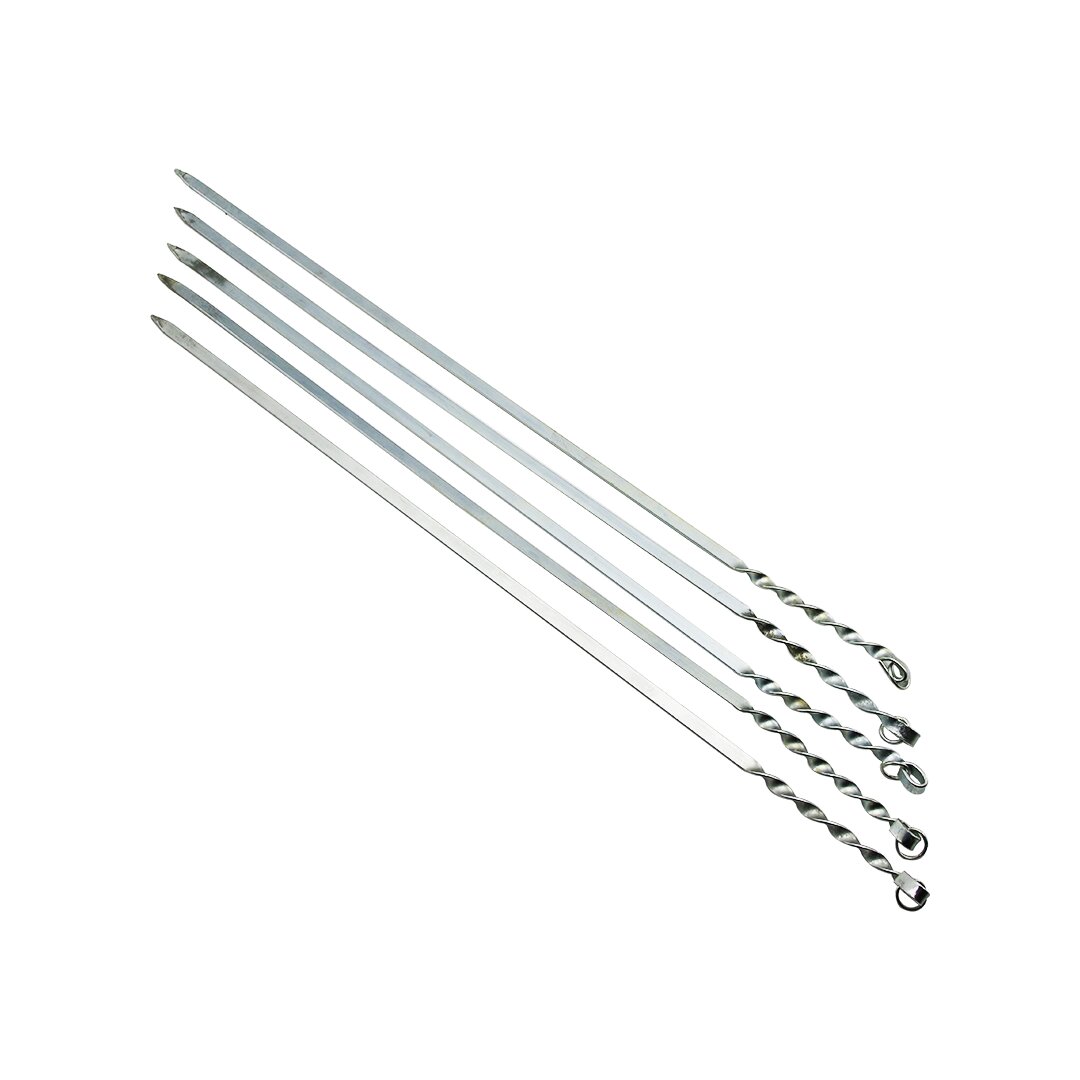 Dar Yassı Mangal Şişi - Burgulu Tasarım - 60 cm - Tavuk ve Kanat İçin
