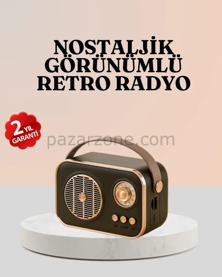 Bluetooth’lu Retro Radyo – FM Destekli Nostaljik Hoparlör