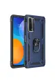 Newface Huawei P Smart 2021 Kılıf Sofya Yüzüklü Silikon Kapak - Lacivert