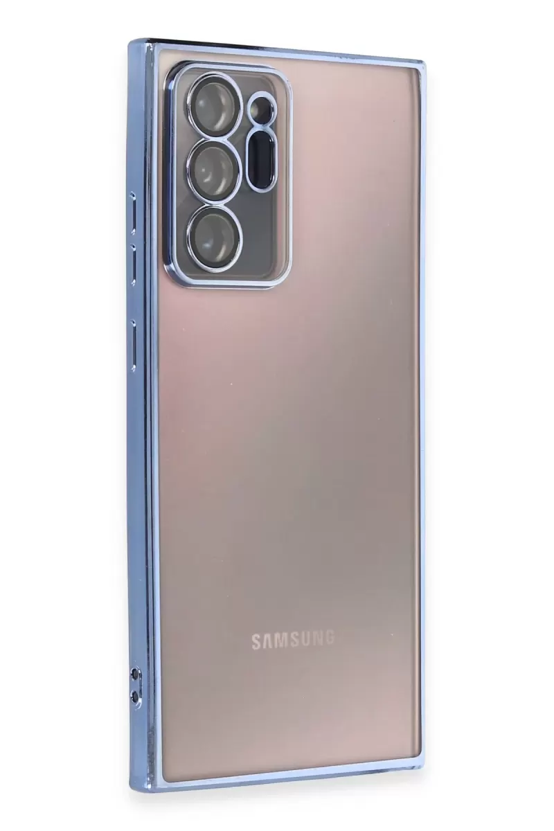 Newface Samsung Galaxy Note 20 Ultra Kılıf Razer Lensli Silikon - Açık Mavi