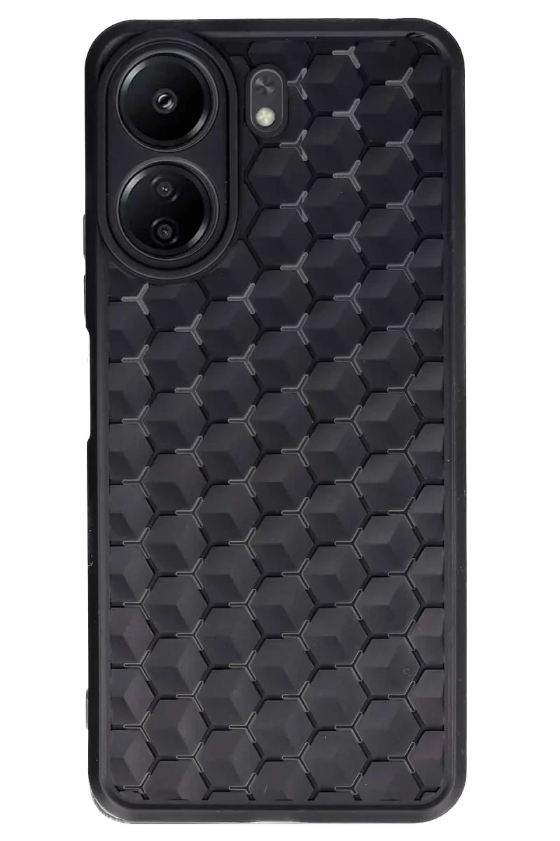Newface Xiaomi Redmi 13C Kılıf Petek Silikon Kapak - Siyah