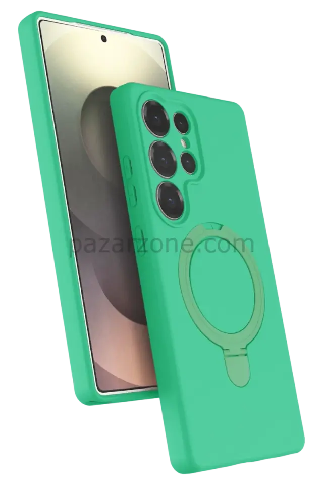 Newface Samsung Galaxy S25 Ultra Regal Magsafe Standlı Kapak - Yeşil