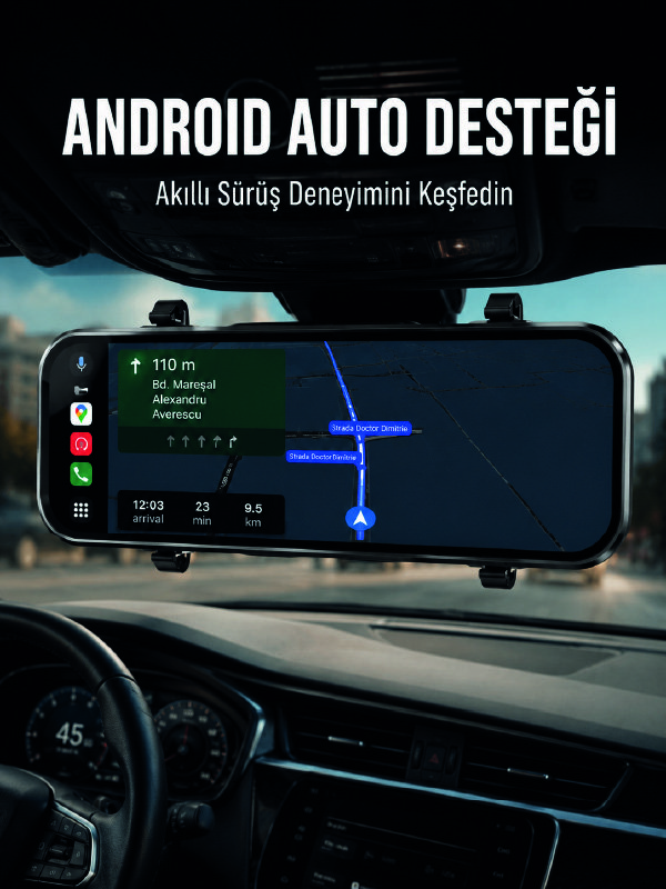 Dokunmatik Ayna Carplay Araç Kamera Ekranı Ön Arka Kayıt Destekli