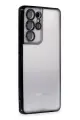 Newface Samsung Galaxy S21 Ultra Kılıf Razer Lensli Silikon - Siyah