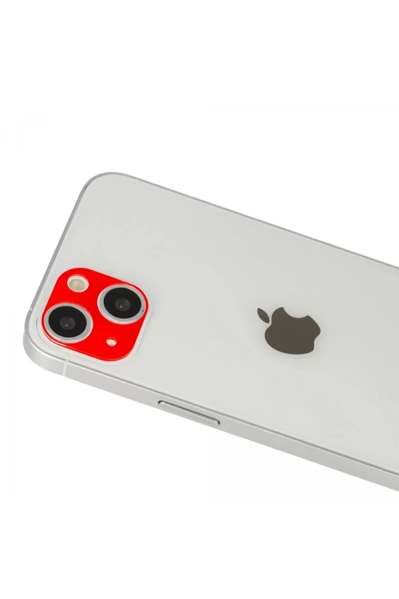 Newface Apple iPhone 13 Rainbow Kamera Lens Koruma Cam - Kırmızı
