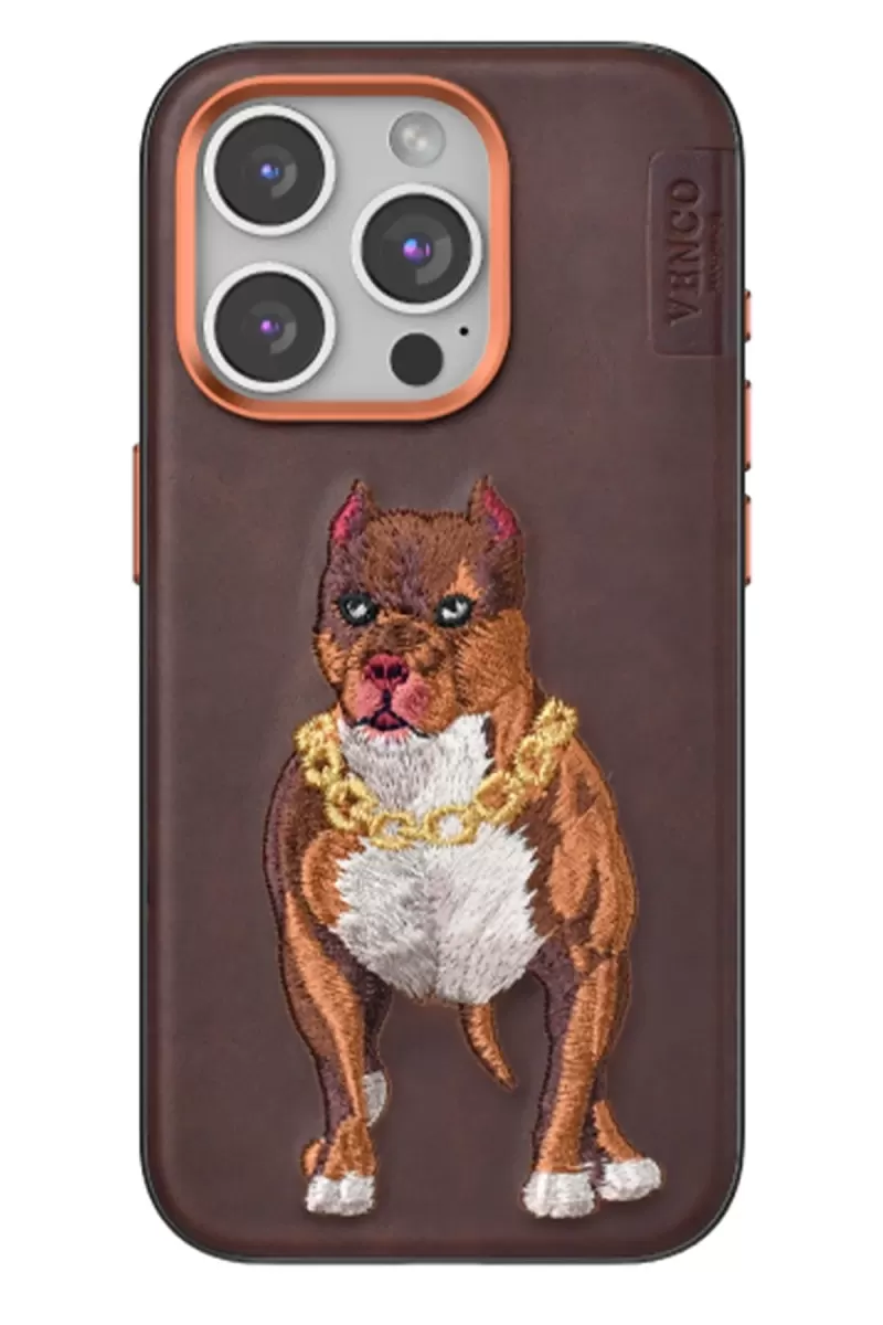 Venco Apple iPhone 14 Pro Max Perma Desenli Kapak - Kahverengi