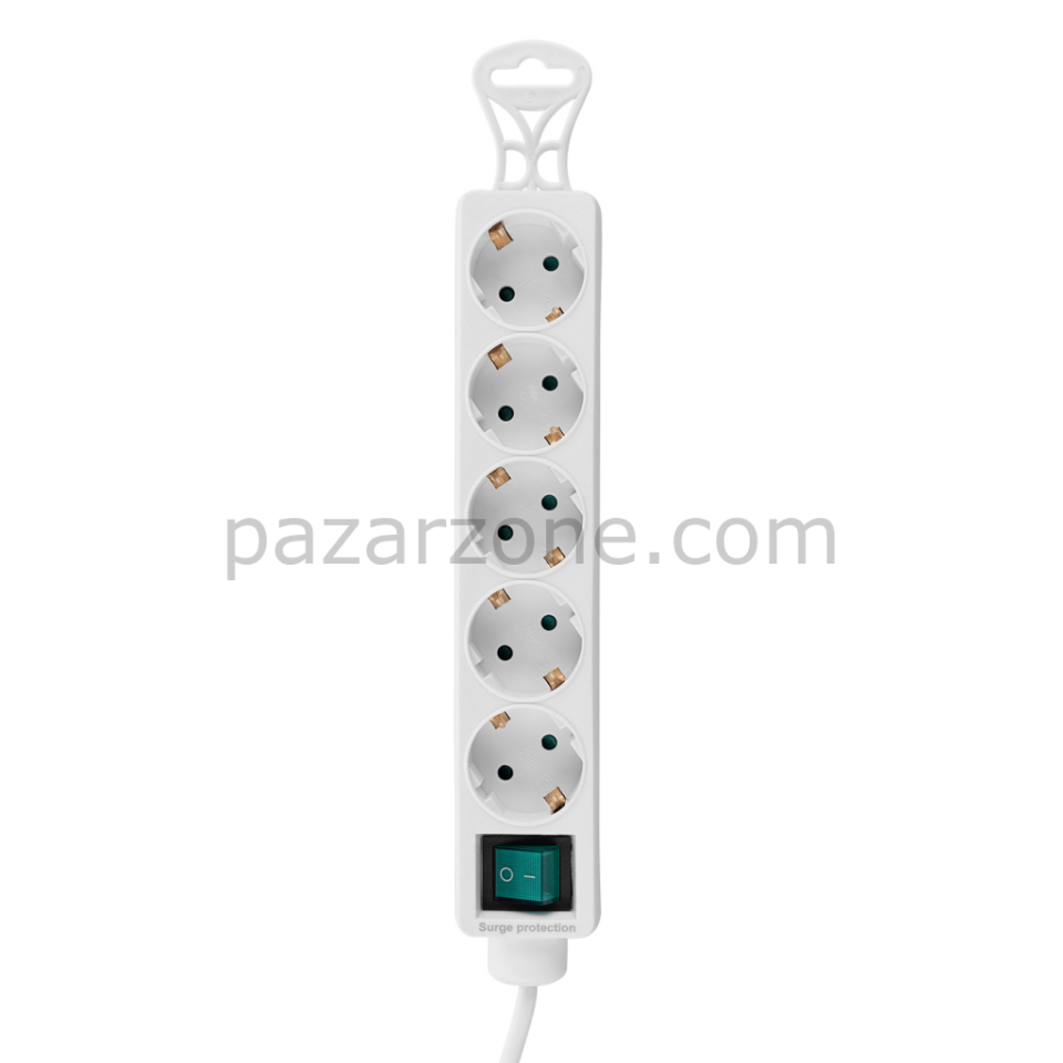 S-LINK SPG-F05, 5 Soket, Akım Korumalı Priz, 1.5Mt Kablo, 306 Joule (Beyaz)