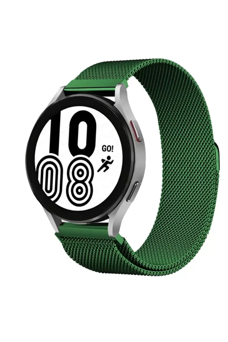 Newface Samsung Galaxy Watch 4 Metal Mıknatıslı Kordon - Haki Yeşil