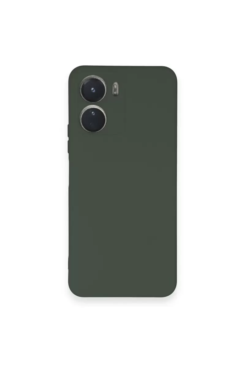 Newface Vivo Y16 Kılıf Nano içi Kadife Silikon - Koyu Yeşil
