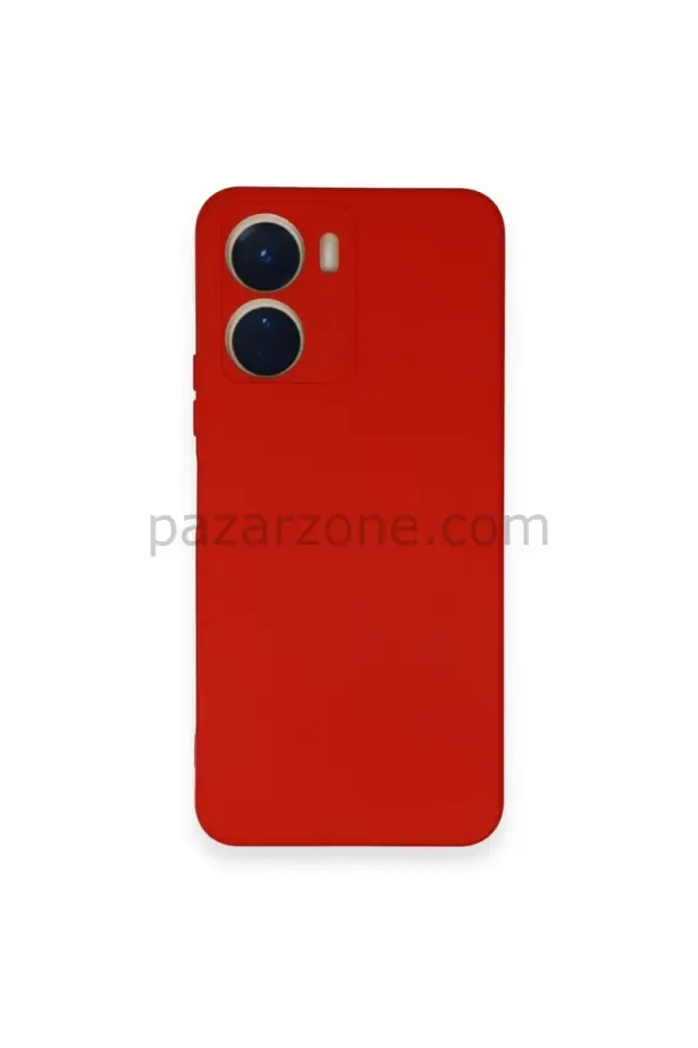 Newface Vivo Y16 Kılıf Nano içi Kadife Silikon - Kırmızı