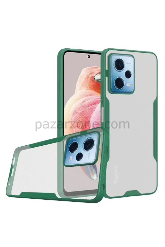 Newface Xiaomi Redmi Note 12 5G Kılıf Platin Silikon - Yeşil