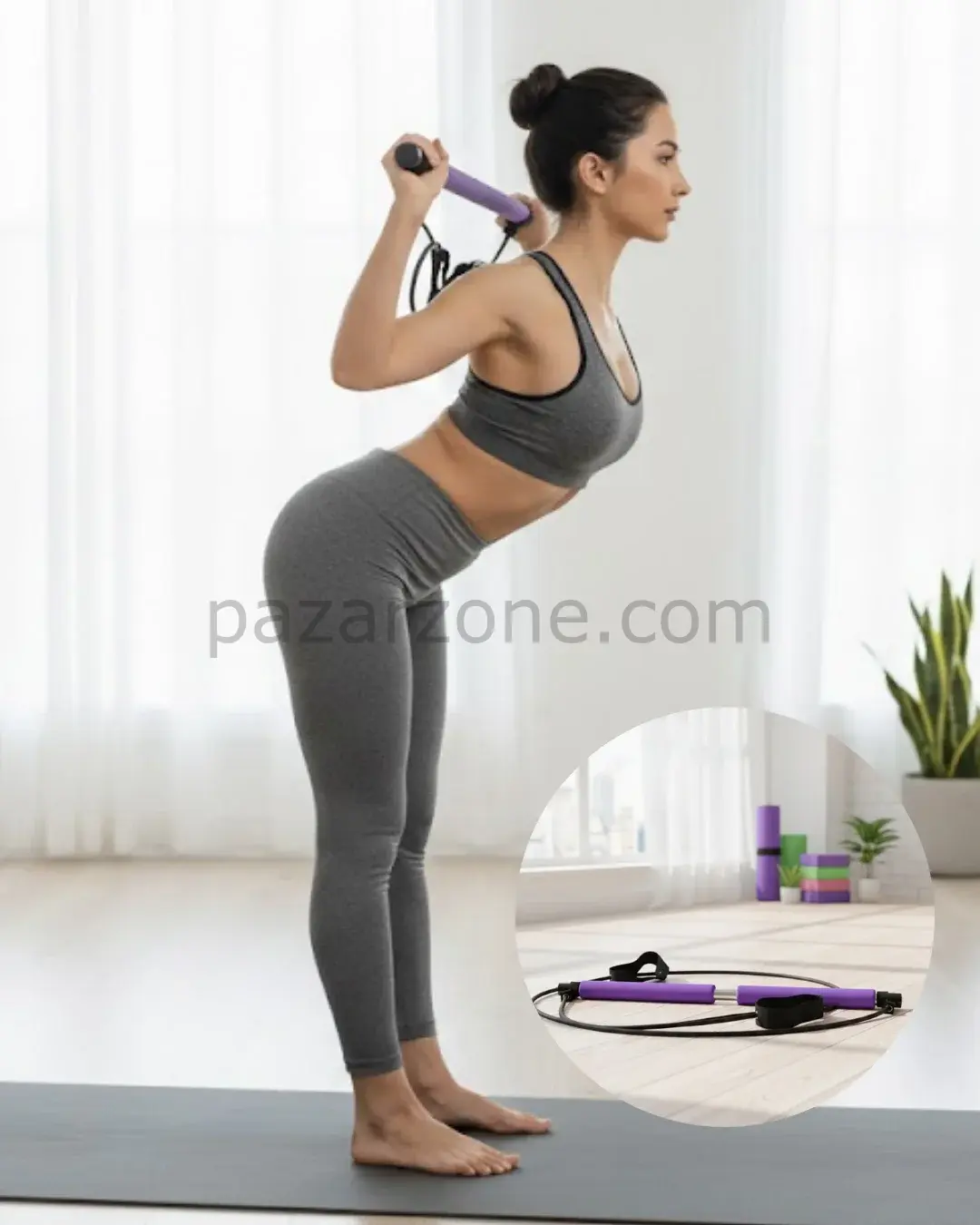 Pilates Bar Direnç Çubuğu Kas Tonlama ve Esneklik Artırıcı Tasarım